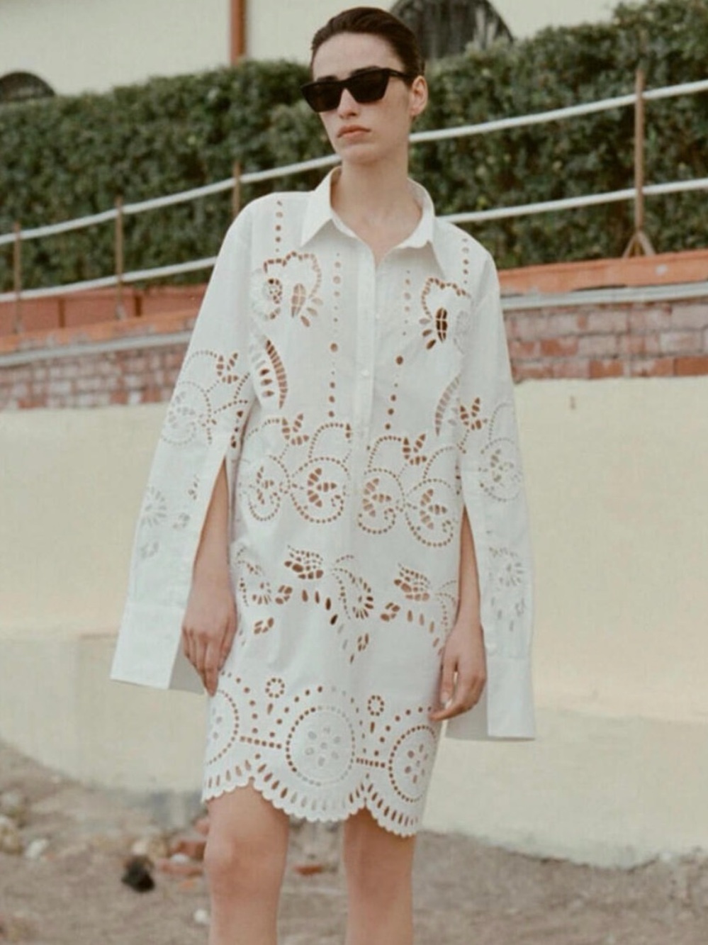 Nili Lotan NEW with Tags White Eyelet Floral Mathilde Dress Size Large